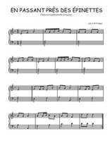 Téléchargez l'arrangement pour piano de la partition de En passant près des épinettes en PDF